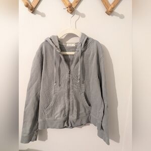 Barefoot Dreams Malibu Collection Kids Full Zip Gray Hoodie